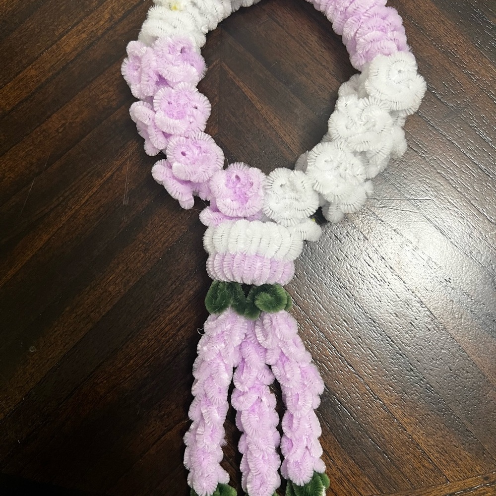 Handmade Beautiful Floral Women's and Men’s Accessory in Light Purple and White